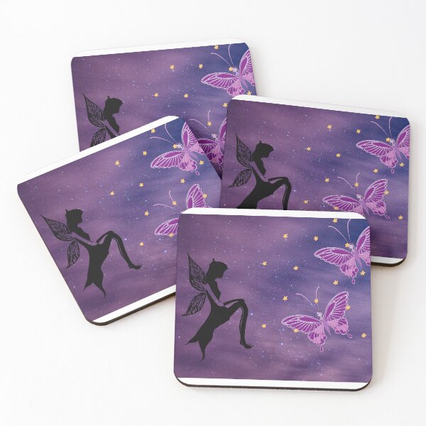 Item preview, Purple butterfly fairy pose designed and sold by LeftyArtBook.