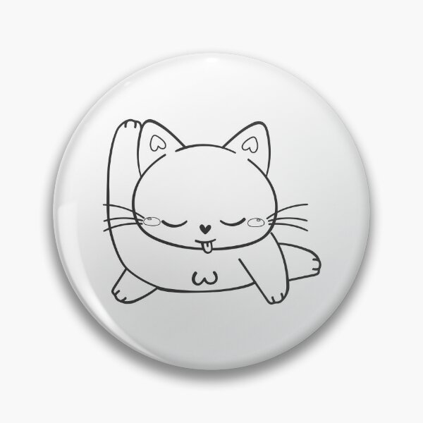 Item preview, Cartoon White Cat Licking Itself Funny Cat designed and sold by Amir  Kaddour.
