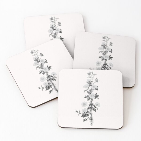 Item preview, Scotch Rose Flower, Alternative Illustration - Grey and White Rose designed and sold by DaphneKstudio .
