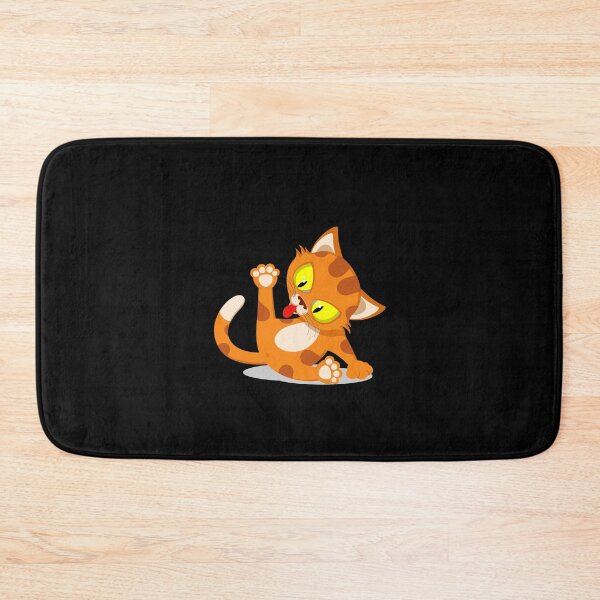 Item preview, Cartoon Tiger Cat Licking Itself Funny Cat designed and sold by Amir  Kaddour.