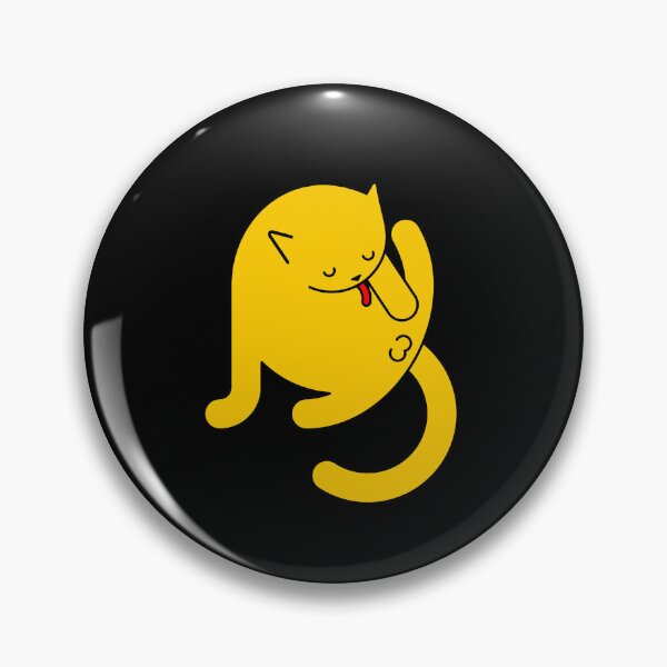 Item preview, Cartoon Yellow Cat Licking Itself Funny Cat designed and sold by Amir  Kaddour.