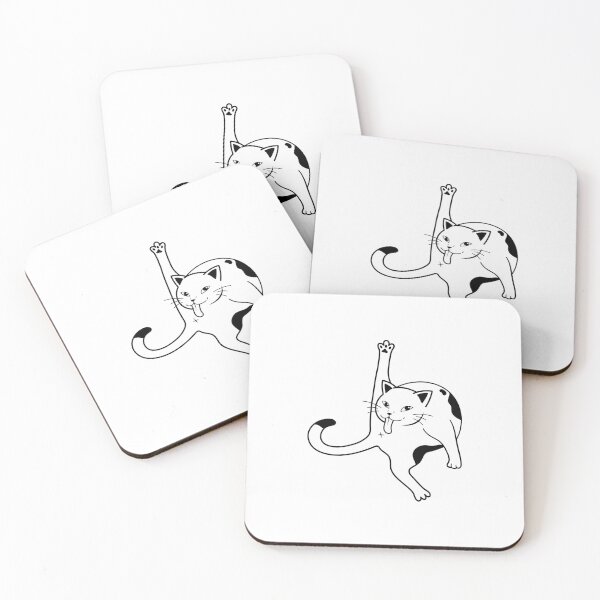 Item preview, Black and White Cat Licking Itself Funny Cat designed and sold by Amir  Kaddour.