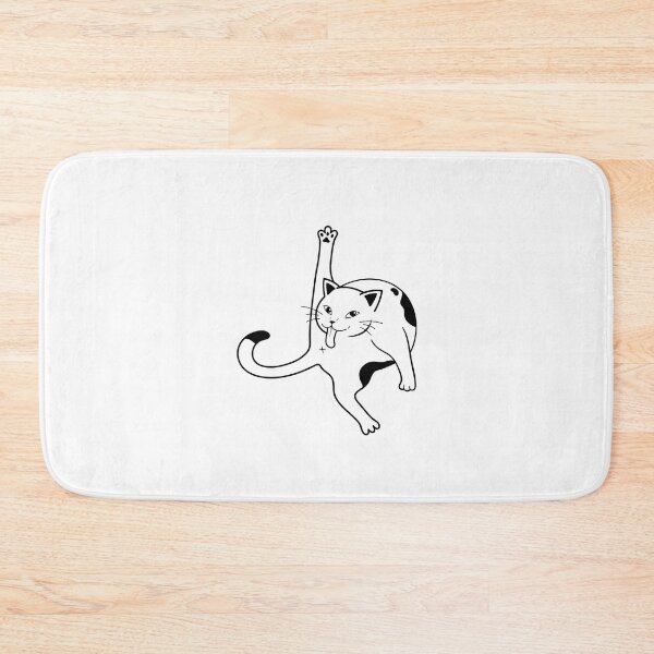 Item preview, Black and White Cat Licking Itself Funny Cat designed and sold by Amir  Kaddour.