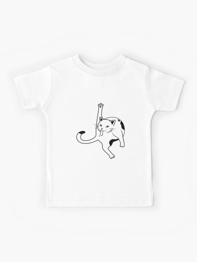 cat licking shirt