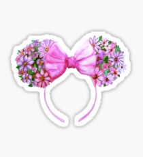 Floral Minnie Ears Watercolor Sticker