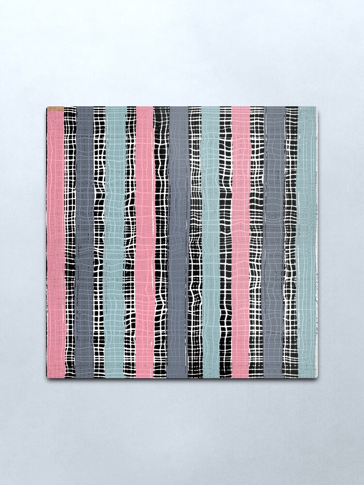 Modern Retro Pastel Stripes Metal Print by Pamela Arsena