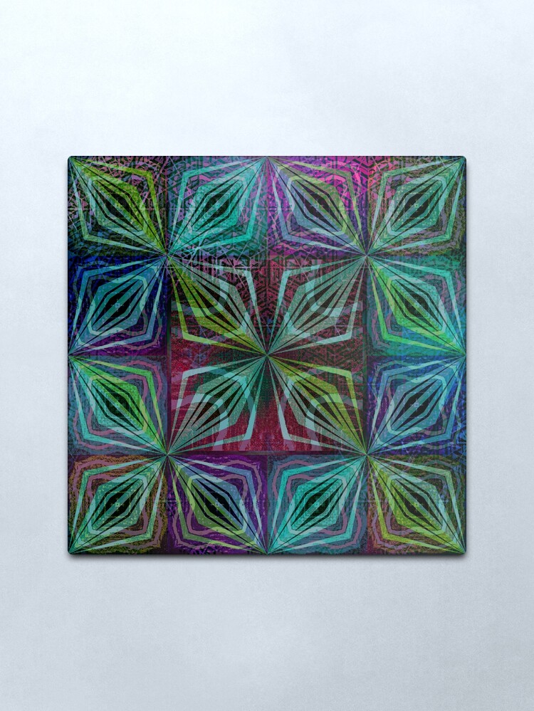 Futuristic Colorful Geometric Print Metal Print by Pamela Arsena