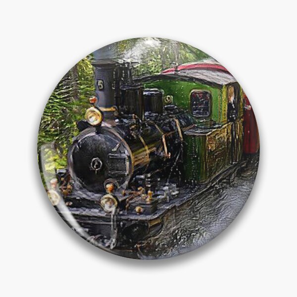 Item preview, Steam Engine Train in Mountain Landscape Painting  designed and sold by TheTrainRoom.