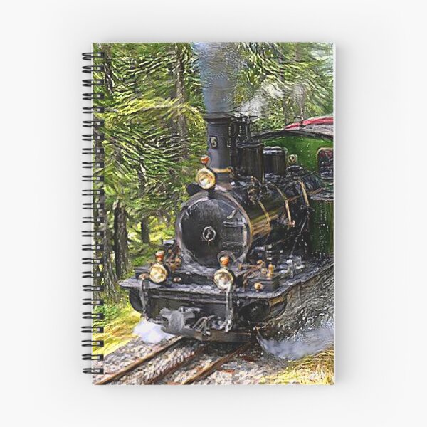 Item preview, Steam Engine Train in Mountain Landscape Painting  designed and sold by TheTrainRoom.
