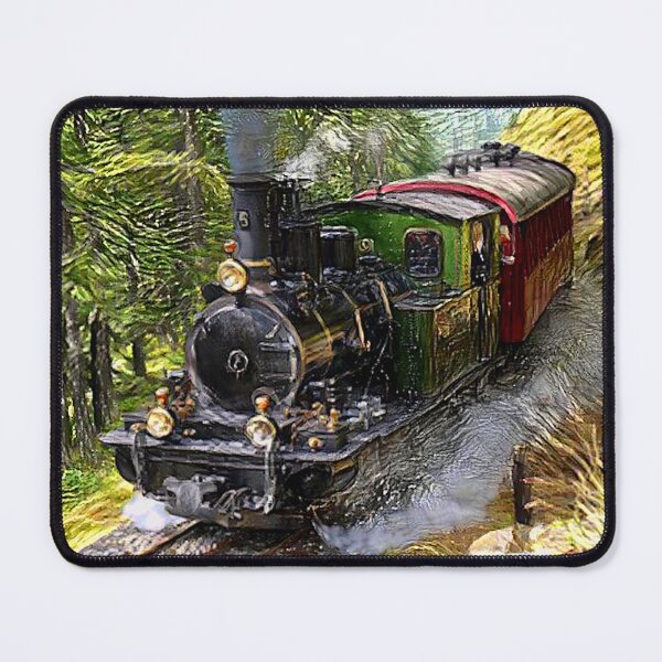 Item preview, Steam Engine Train in Mountain Landscape Painting designed and sold by TheTrainRoom.
