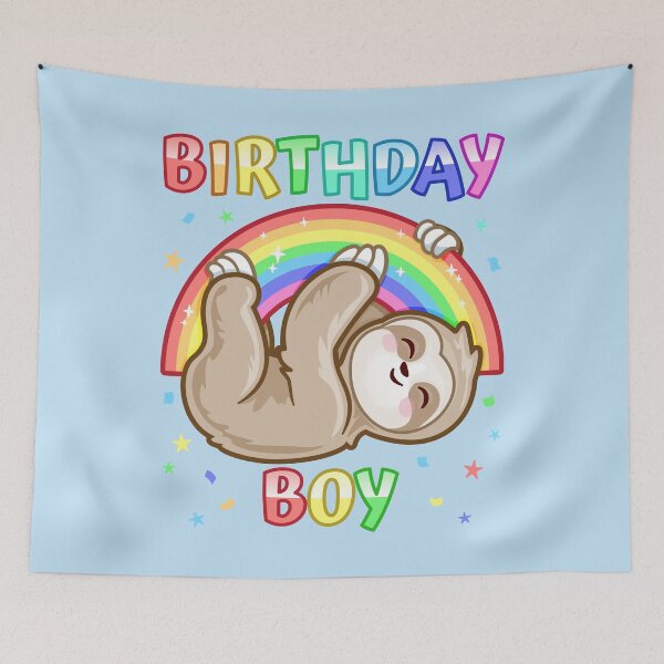 Item preview, Birthday Boy Rainbow Sloth designed and sold by pablomendoza.