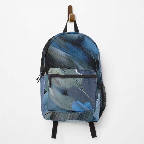 Item preview, Blue, Aqua, And Black Brush Strokes Abstract Painting designed and sold by DEC02.