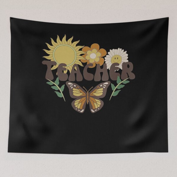 Item preview, Retro Sunshine Teacher Flower Butterfly designed and sold by ElizabethxJime.