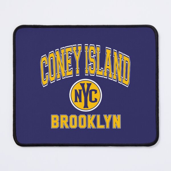 Artikelvorschau, Bernsteinfarbener Druck im Varsity-Stil von Coney Island Brooklyn NYC entworfen und verkauft von YeuQuais.