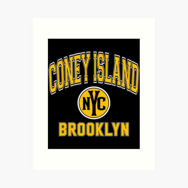 Artikel-Vorschau von Bernsteinfarbener Druck im Varsity-Stil von Coney Island Brooklyn NYC, designt und verkauft von YeuQuais.