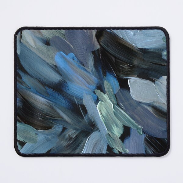 Item preview, Blue, Aqua, And Black Brush Strokes Abstract Painting designed and sold by DEC02.