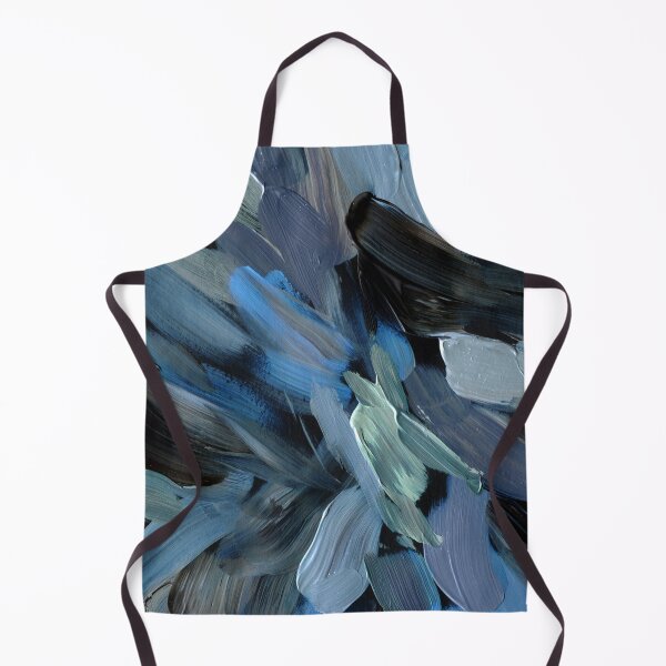 Item preview, Blue, Aqua, And Black Brush Strokes Abstract Painting designed and sold by DEC02.