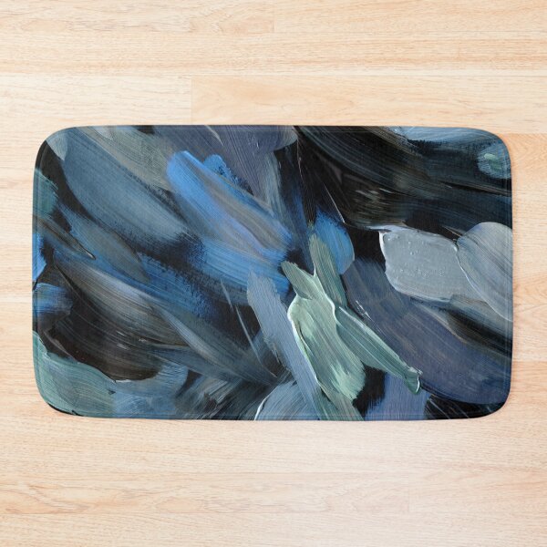 Item preview, Blue, Aqua, And Black Brush Strokes Abstract Painting designed and sold by DEC02.