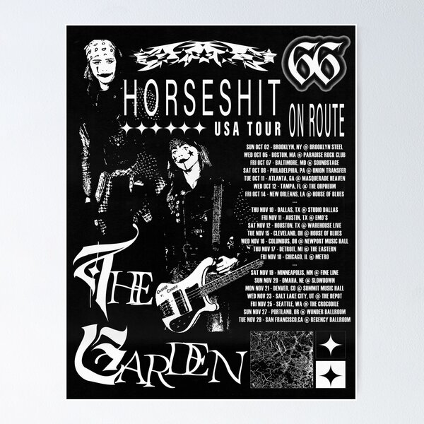 Item preview, the garden, horseshit on route tour poster designed and sold by theashleymay.