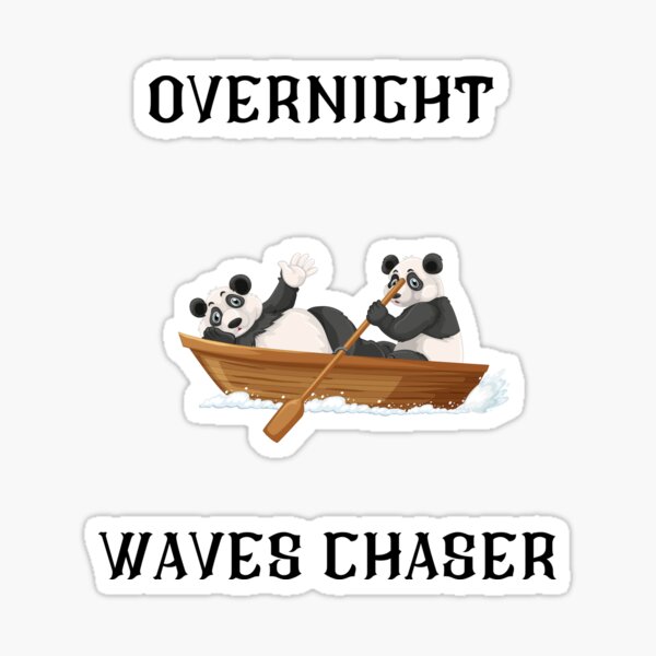 Aperçu de l'œuvre chasseur de vagues pendant la nuit, panda chassant les vagues de la mer, couples de pandas, panda à cheval sur un bateau, panda s'amusant, panda si drôle créée et vendue par mustafatolba16.