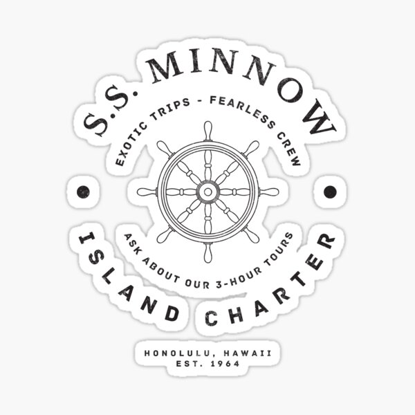 Ss Minnow Island Charter Modern Vintage Logo Sticker For Sale By