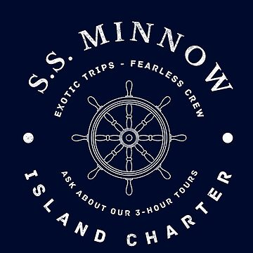 Artwork thumbnail, S.S. Minnow Island Charter - modern vintage logo by Primotees
