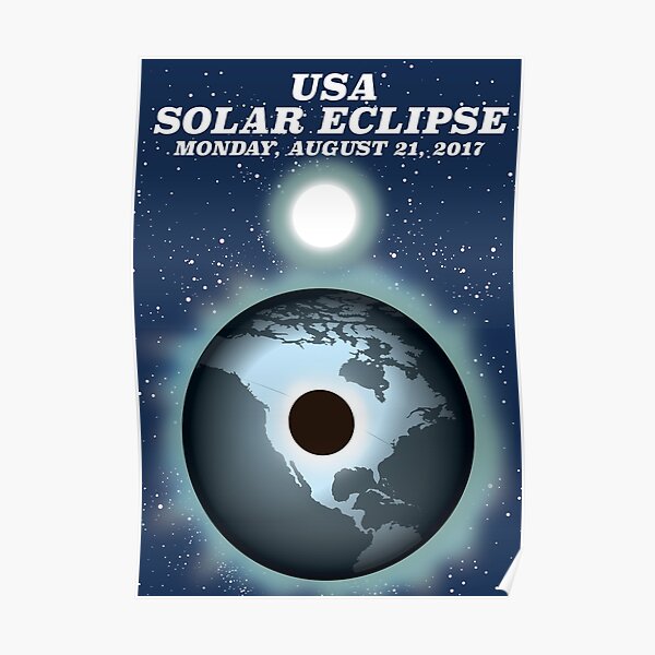 USA Solar Eclipse 2017 vintage poster Poster