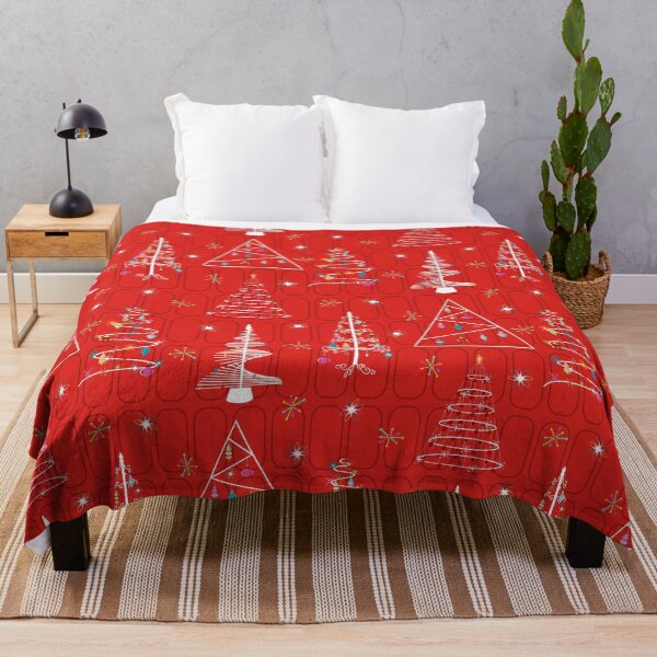Item preview, Red - Retro Mid century Christmas Trees designed and sold by WickedRefined - Nicole Demereckis.