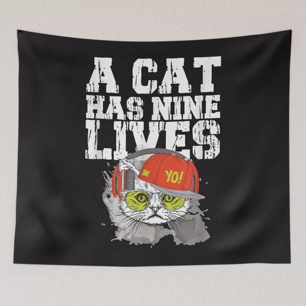 Item preview, a cat has nine lives  designed and sold by RUTHANNEFLORES.
