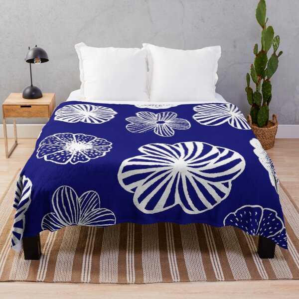 Item preview, Glowing Flowers in navy blue designed and sold by studioanalog.