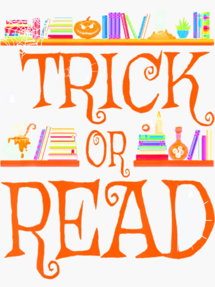 "Librarian Trick or Read" Sticker for Sale by sucvatsp Redbubble