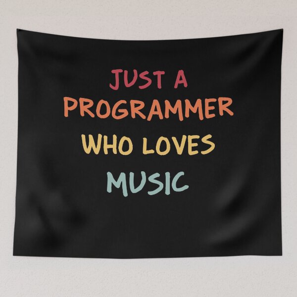 Item preview, Funny Programmer Gift | Funny Software Developer Gift | Funny Coder Gift | Just A Programmer Who Loves Music designed and sold by campingforge.