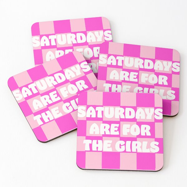 Item preview, saturdays are for the girls checkered pink Danish Pastel, Preppy Art, preppy Blue, Preppy Dorm, Preppy Dorm Room, designed and sold by mariahmoniquedesign.