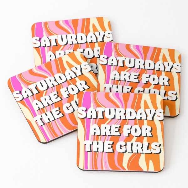 Item preview, saturdays are for the girls pink orange Danish Pastel, Preppy Art, preppy Blue, Preppy Dorm, Preppy Dorm Room, designed and sold by mariahmoniquedesign.