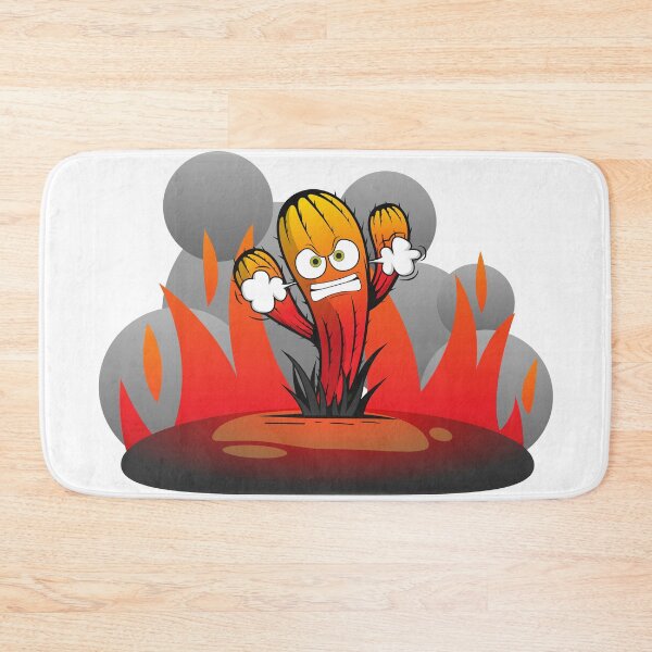Item preview, very angry Cactus man standing alone in desert with flames designed and sold by Muditha88.