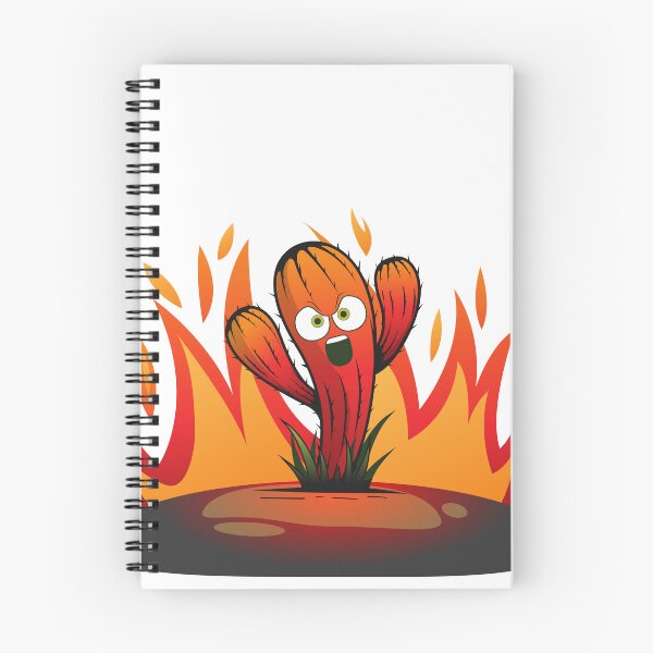Item preview, shouting angry Cactus man standing alone in desert with fire flames designed and sold by Muditha88.