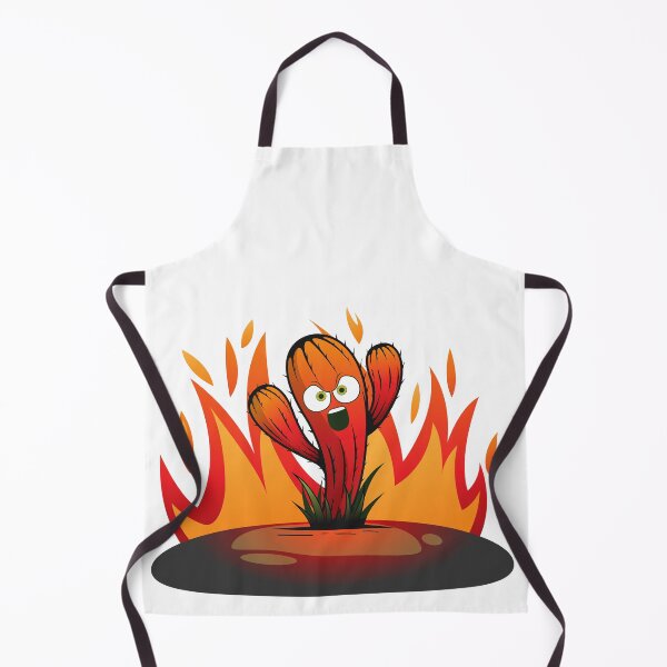 Item preview, shouting angry Cactus man standing alone in desert with fire flames designed and sold by Muditha88.
