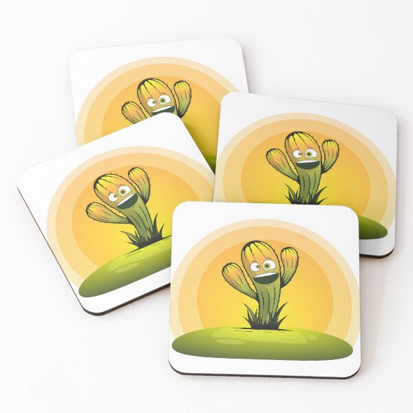 Item preview, crazy happy screaming Cactus man standing alone in desert  with sunrice golden hour designed and sold by Muditha88.