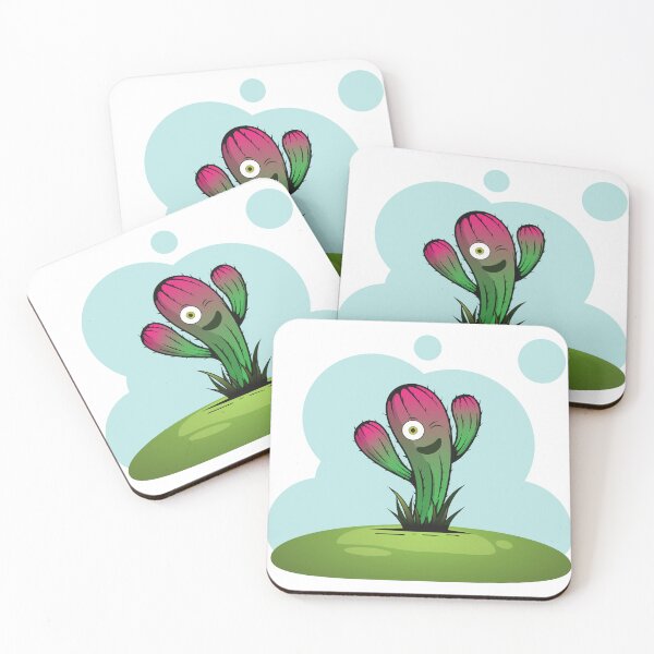 Item preview, blinking happy isolated dancing cactus on desert in the sunrise designed and sold by Muditha88.