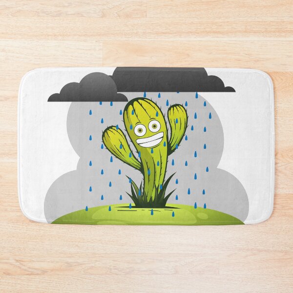 Item preview, happy smiling isolated dancing cactus on rain with dark clouds designed and sold by Muditha88.