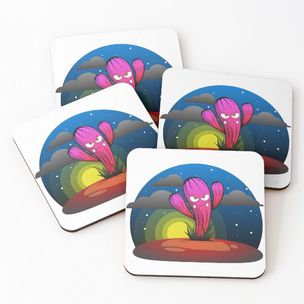 Item preview, cruel though angry isolated waving cactus on desert in the night with moon designed and sold by Muditha88.