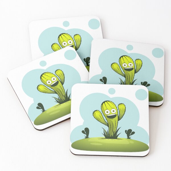 Item preview, happy smiling isolated dancing cactus on desert in the noon designed and sold by Muditha88.