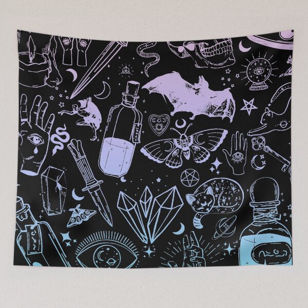 Item preview, Pastel goth witchy pattern designed and sold by BlkBearyDesigns.