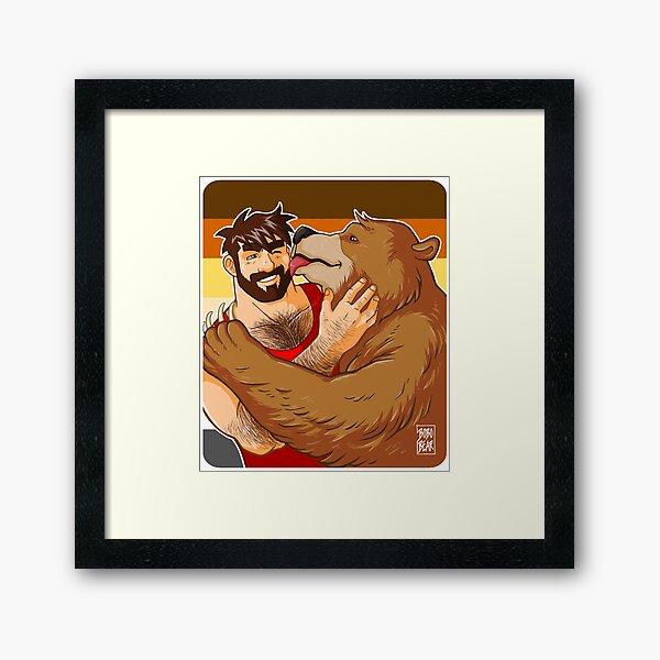 BEAR KISS - BEAR PRIDE Framed Art Print