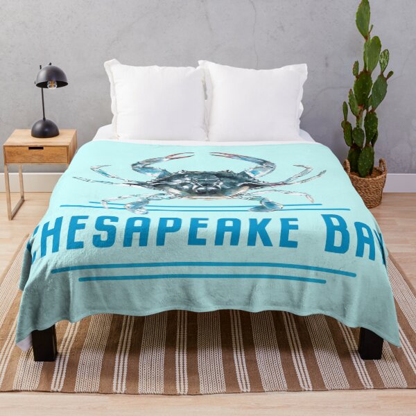 Chesapeake Bay Blue Crab Design Throw Blanket