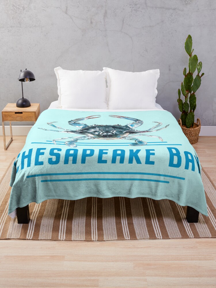 Thumbnail 1 of 6, Throw Blanket, Chesapeake Bay Blue Crab Design designed and sold by Futurebeachbum.