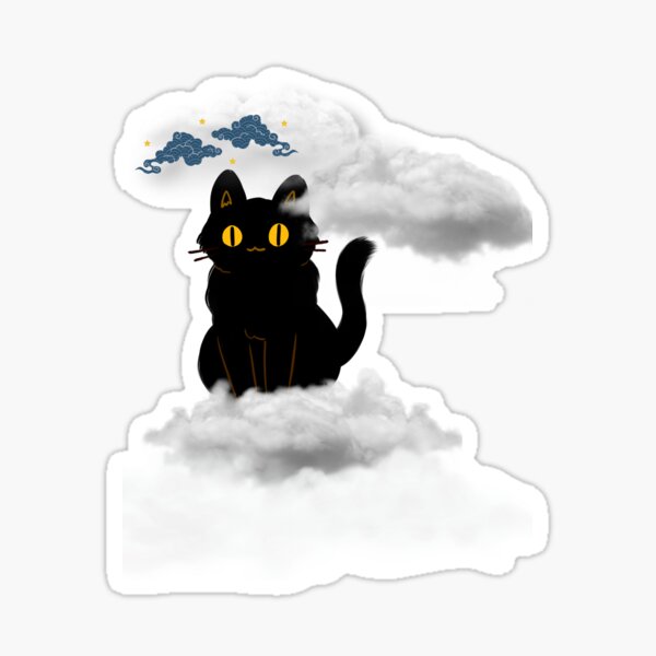 "Black cat and clouds" Sticker for Sale by VeryGood2x Redbubble