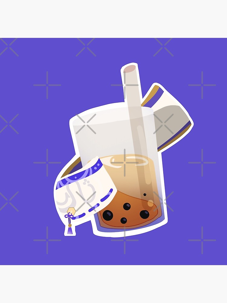 "Ayato inspired boba tea and sleeve genshin impact" Photographic Print