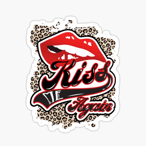 Kiss Me Again Sexy Lip Redline Swoosh Graphic. Sticker for Sale by  Subhakorn