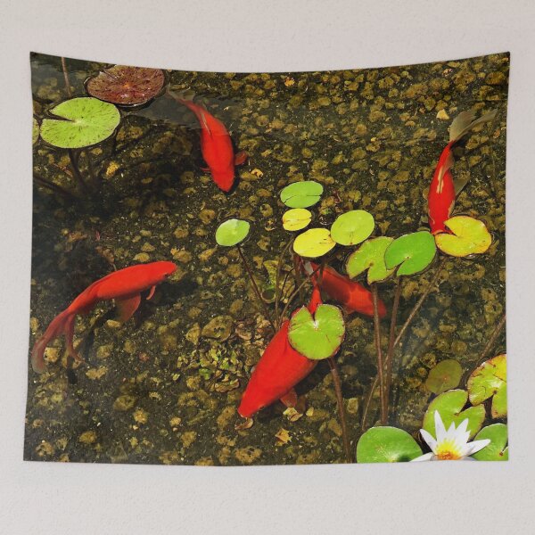 Item preview, Red Koi fish pond photo by Iritof designed and sold by iritof.
